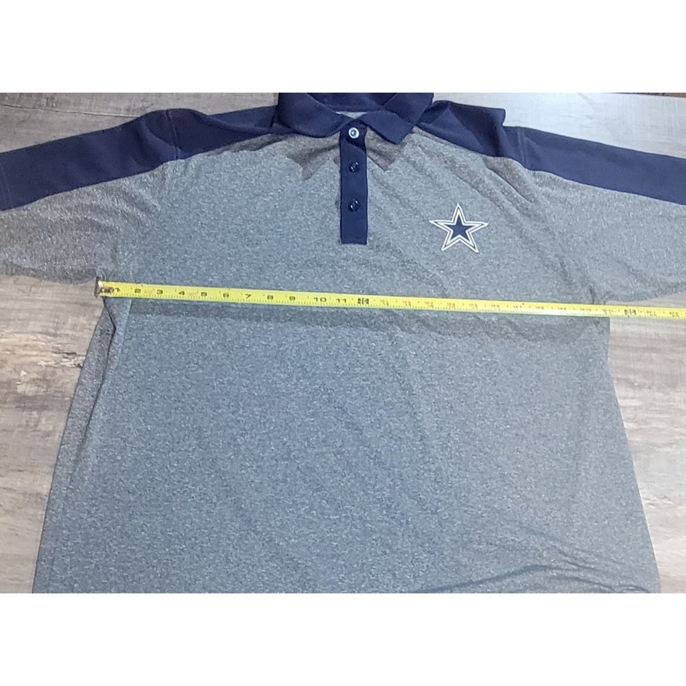 Dallas Cowboys Authentic Mens XL Gray Blue Polo Golf Shirt Football NFL 2 Shirts - Picture 9 of 16
